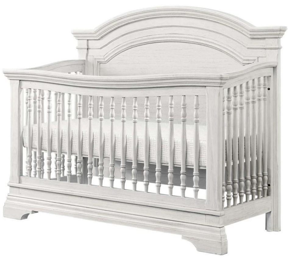Sussex Bay olivia arched white convertible crib Johnny Janosik Cribs
